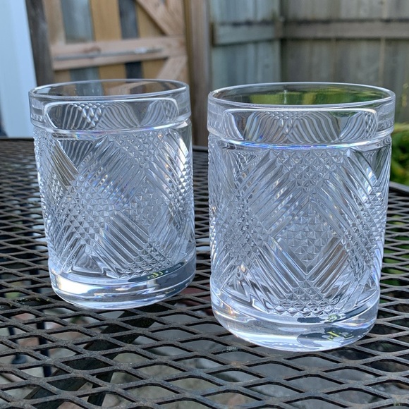 Pair of Ralph Lauren Leaded Crystal Double Old Fashioned Glasses - Argyle - Picture 9 of 15